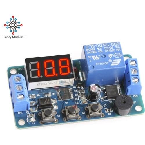 DC 12V LED Display Module Programmable Time Timer Relay Module Delay Module Switch Board Car Buzzer