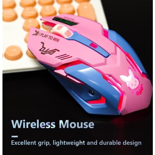 Wireless Gaming Mouse 6 Button 2400DPI Adjustable LED Backlight Gamer Mice Rechargeable Ergonomic Computer Mouse For PC Laptop