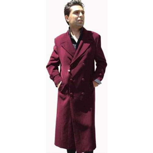 Latest Coat Design Burgundy Warm Winter Jacket Coat and Long Mens Suit Blazer For Men Jacket Only