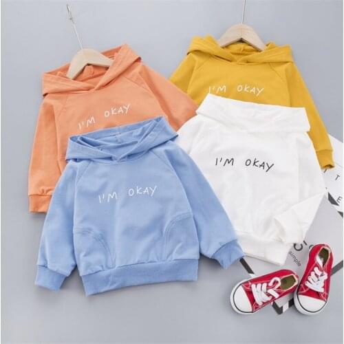 ZWF457 New Autumn Winter Coat Toddler Baby Kids Boys Girls Clothes Hooded Cartoon Hoodie Letter Sweatshirt Tops Clothing