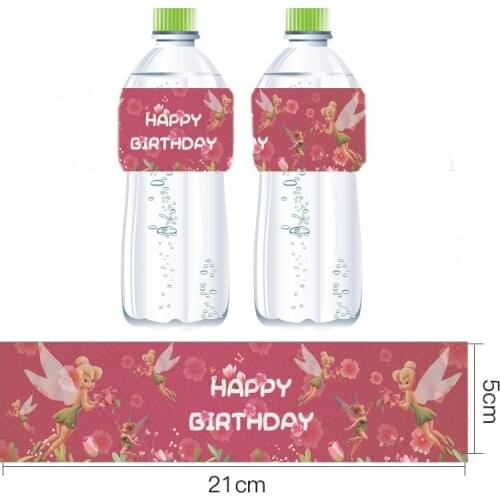 Omilut 12pcs Elf Tinkerbell Label Sticker Flying Elf Fairy Tinkerbell Mineral Water Bottle Label Baby Shower Girl 1th Birthday D