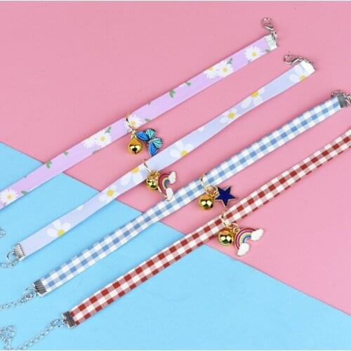 Nylon Dog Collar Personalized Cat Collar With Bell Adjustable Buckle Collar Cat Pet Supplies Accessories Collar Small Dog Collar