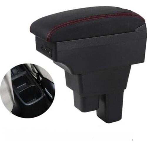 For Honda Fit Jazz 2008-2013 armrest box central Store content Storage box armrest box with cup holder USB interface