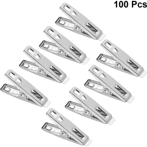 100PCS/Pack Clothes Clips Pins Antiskid Metal Windproof Clothespins Clothes Clips Clothes Drying Hanger for Underware Socks