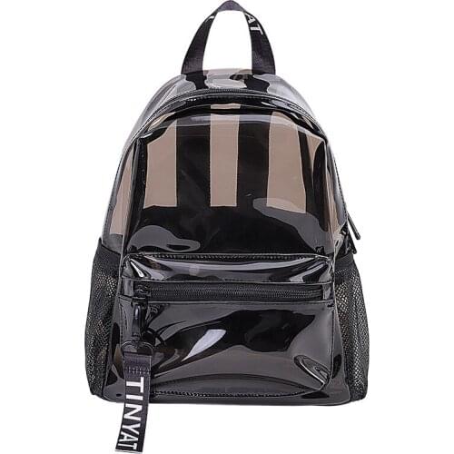 Korean version the transparent backpack female fashion water-repellent pvc jelly backpack summer beach bag student school bag