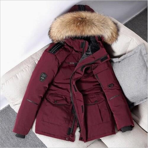 -30 Degree Winter Womens Warm Puffer Jacket Fashion Big Fur Collar White Duck Down Parkas Couple Thick Snow Windbreaker Outwear