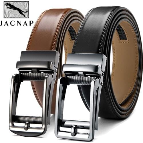 JACNAIP Men Belt Male Genuine Leather Belt Men Strap Belts For Men Automatic Buckle Bussines Belts Cummerbunds cinturon hombre