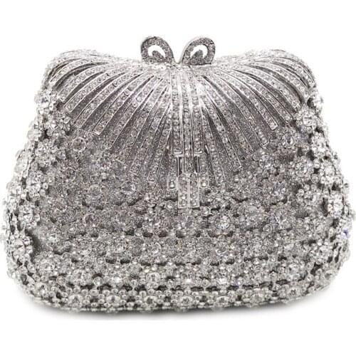 XIYUAN High Quality Diamond Luxury Bag Party Pearl Beads Clutch Bags Handmade Wedding mini purse Handbags Women Bags Designer
