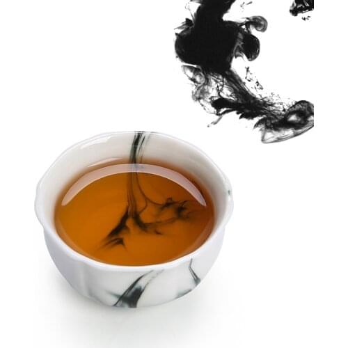 Hand painted white porcelain small tea cup ink kungfu tea set ceramic tea cup owner individual single cup NO.YZ10