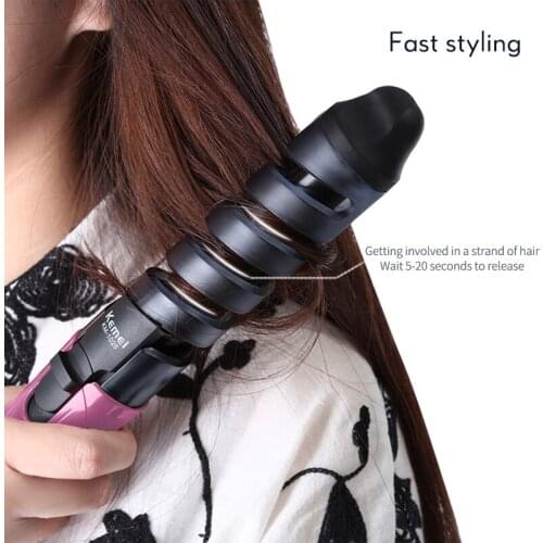 Kemei Electric Hair Curler 110-220V 45W Professional Spiral Curling Iron Wand Curl Styler Styling Tools Hair Modeler