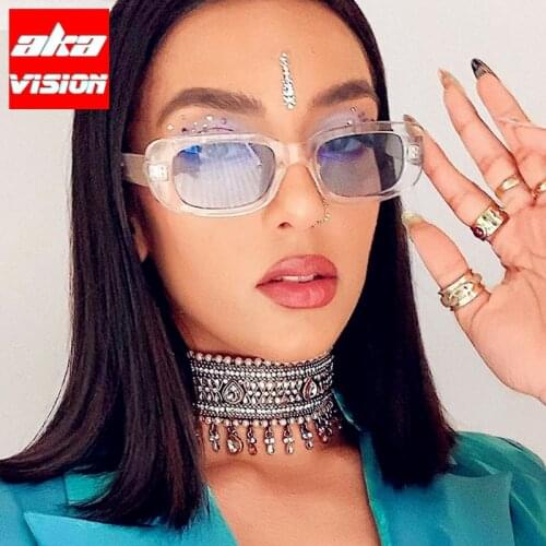 AKA VISION 2021 Oval Retro Sunglasses Women Luxury Brand Eyewear Women/Men Square Glasses Women Mirror Oculos De Sol Feminino