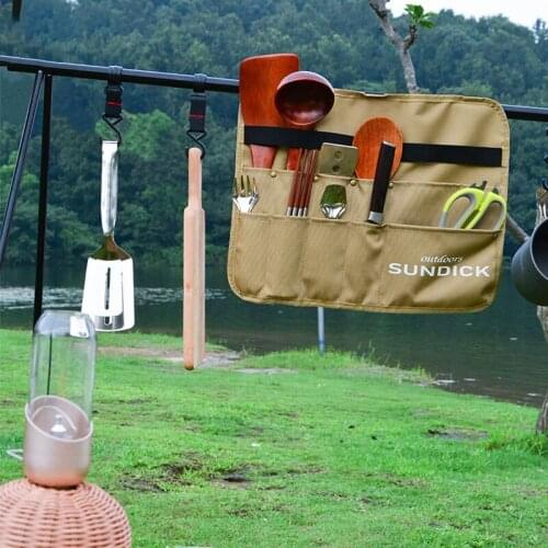 SUNDICK 900D Hanging Outdoor Camping BBQ Tableware Storage Bag Waterproof Triangle /Rectangle Storage Outdoor Organizer Supplie
