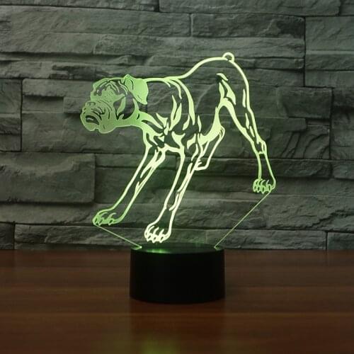 Bulldog LED Night Light Colorful Dog Night 3d Lamp Creative Gift 3D LED USB Light as Kids Room Decoration 3d Light Fixtures