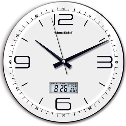 Time Gold Royal Wall Saati-35cm Round Digital