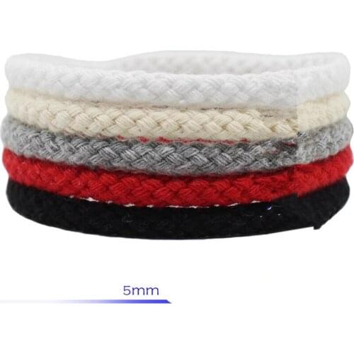 Rope Cord 5mm*10m Eight-strand Hollow Colored Cotton Macrame Cord White Red Black Special White Rope Ash Handmade Diy Rope