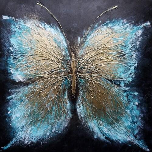 High Quality Modern Wall Decor Beauty Animal Brown Butterfly Painting On Canvas For Wall Art Decor Abstract Butterfly Pictures