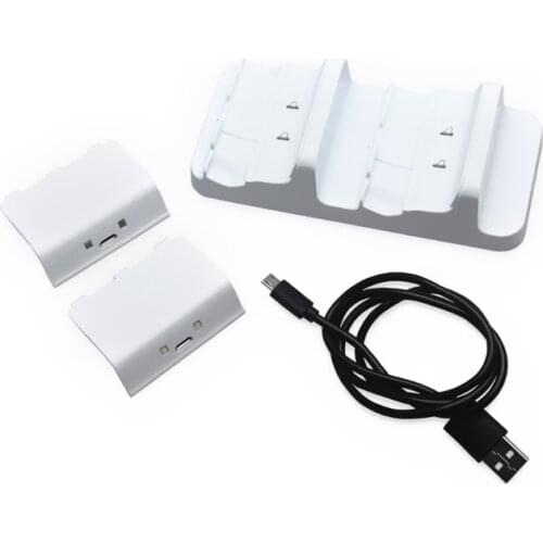 2pcs Rechargeable Batteries With Dual Charging Dock Controller Charger For XBOX ONE Rechargeable Battery Pack White