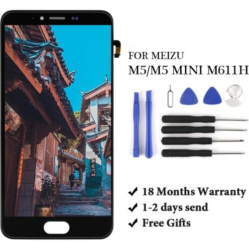 5.2inch LCD For Meizu M5,M5 mini M611H LCD Display Touch Screen +Touch Panel Digitizer With / No Frame Black Color