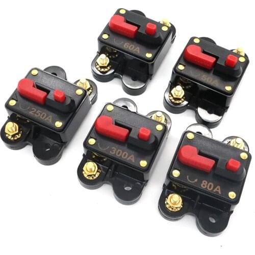 1 Piece/lot 50-300A Car Automatic Recovery Switching Car Bike Audio Inline Fuse Circuit Breaker Fuse Holder DC 12-24V