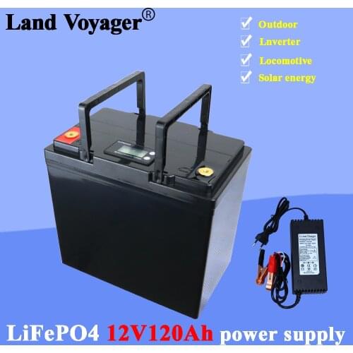 12v 120ah Capacity lifepo4 12.8V battery solar battery pack RV Rechargeable Lithium Iron with bms for Outdoor camping
