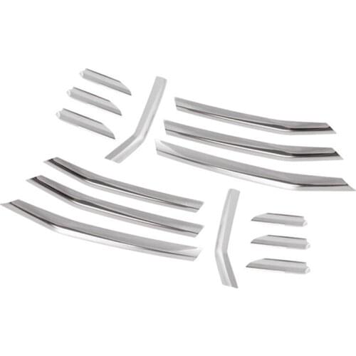 14Pcs Stainless Steel Front Fog Lamp Trim Strips Grill Grille Decorative Sequin For- A3 2017-2020 Car Styling