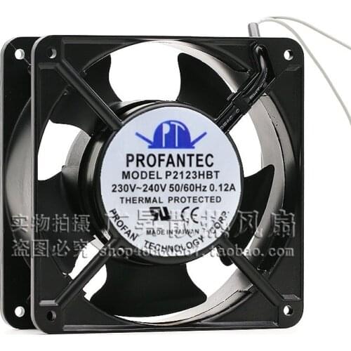 PROFANTEC P2123HBT P2123HBL AC 230V 0.12A 120x120x38mm 2-Wire Server Cooling Fan