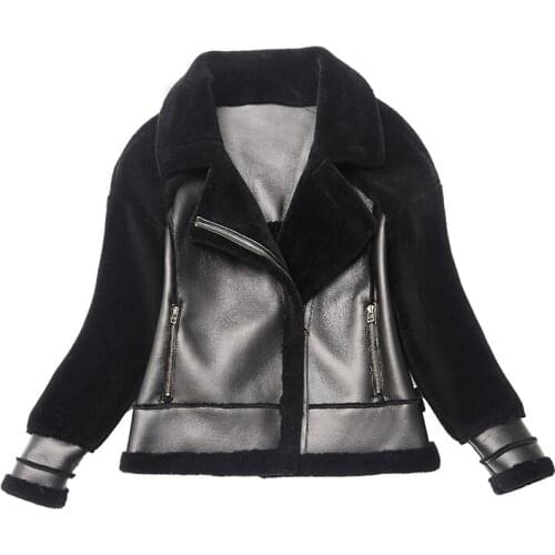 2019 new wool fur coat fur one ladies coat motorcycle clothing Slim sheep shearing special offer