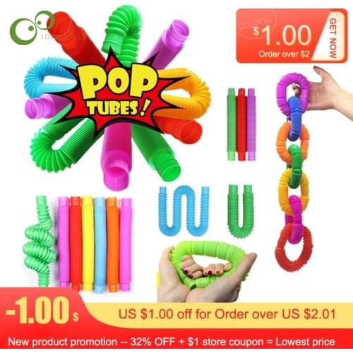 5Pcs Pop Tubes Sensory Toys for Adult Fidget Stress Relieve Toys Kid Autism Anti Stress Plastic Bellows Children Squeeze Toy YJN