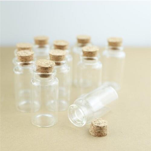 50pcs/lot 30*60mm 25ml DIY Mini Wishing Glass Bottles Cork Crafts Jars Cork Stopper Transparent Empty Glass Bottles