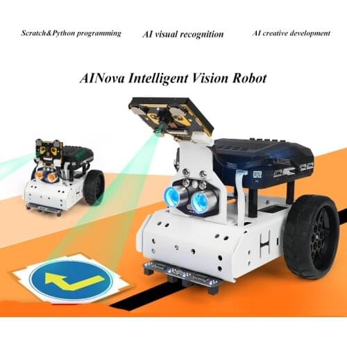 AiNova Intelligent Vision Robot Car Ai Visual Recognition Tracking Graphical Programming Python