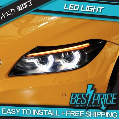 AKD Car Styling for BME Z4 Headlights 2009-2016 E89 LED Headlight DRL Hid Head Lamp Angel Eye Bi Xenon Beam Accessories