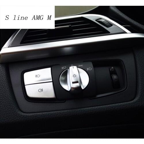 Car styling For BMW X1 F48 X5 F15 X6 F16 Headlight Switch Buttons Decorative Frame Cover Interior Stickers Trim Auto Accessories