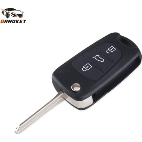 Dandkey 10X 3 Buttons For Hyundai Avante I30 IX35 Kia K2 K5 Sorento Sportage Flip Folding Car Key Shell Case Fob Cover key shell