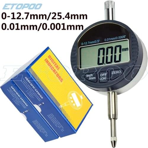 4 size digital indicator 0-12.7mm/0-25.4mm 0.001mm 0.00005" Electronic Micrometer Micrometro Metric/Inch Dial Indicator Gauge