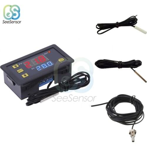 W3230 DC 12V 24V 110V 220V AC LED Digital Temperature Controller Thermostat Heating Cooling Control Switch Instrument NTC Sensor