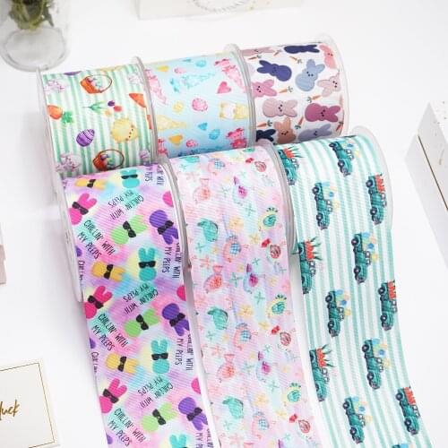 DIY Easter Day Printed Grosgrain Ribbon For Craft Supplies Sewing Accessories 5 Yards, Planar Resins Mold 10 Pieces. 51002