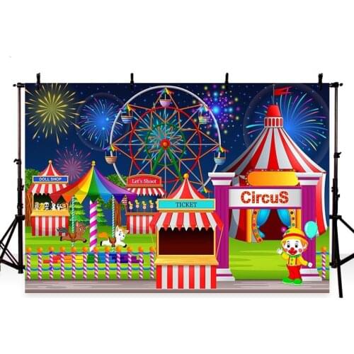 Photography backdrop Circus banners birthday cartoon children new background photocall customize photo printed props