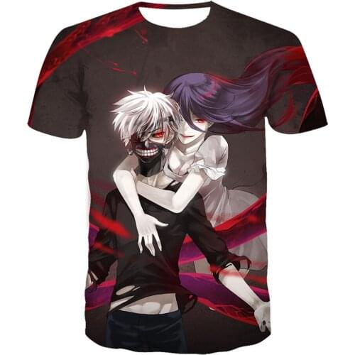 New Anime Tokyo Ghoul 3D Printing T-shirt Catoon Streetwear Fashion Popular Casual Tshirt Men Women Hip Hop Harajuku Sweatshirt
