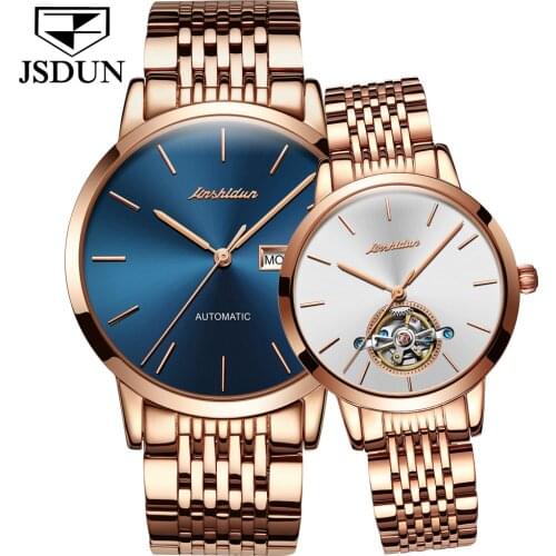 JSDUN Mens Watch Fashion Top Brand Luxury Couple Watch Ladies Waterproof Business Mechanical Mens Watch Relogio Masculino 8812