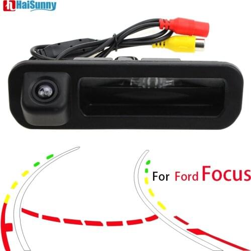HaiSunny Reversing Trajectory Tracks Special CCD Car Rear View Camera For Ford Focus 2012 2013 For Focus 2 Focus 3 Trunk Handle