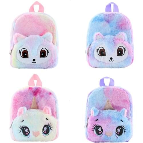 Kawaii Unicorn Bag Unicorn Fox Backpack Bags Pink Back Pack Schoolbag Plush Unicorn Backpack Childrens School Bag For Girls