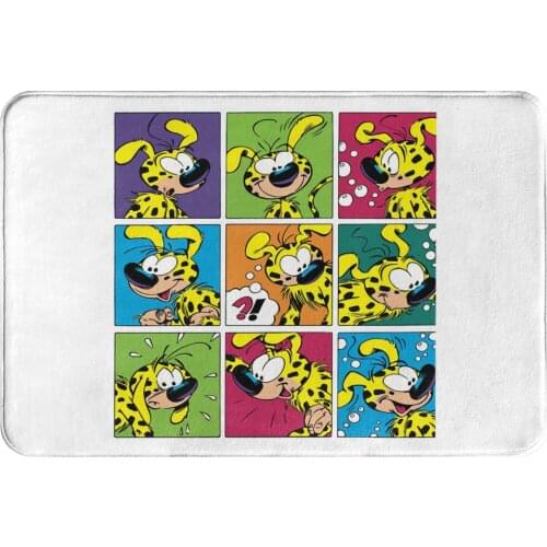 Gaston Lagaffe Comics Bathroom Non-Slip Carpet Marsupilami Squares Living Room Mat Welcome Doormat Home Decoration Rug