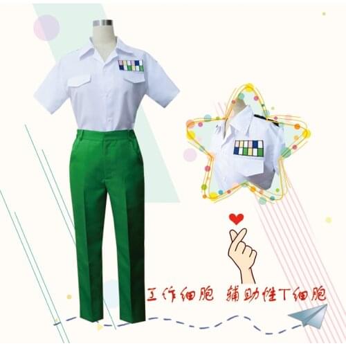 Japanese Harajuku New Working cell Anime Cartoon Cos Halloween Helper cell Man Woman Cosplay Costume Top+pants
