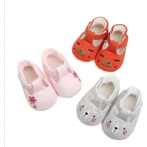 Baby Newborn Girls Boys Cartoon First Walker Shoes Cotton Non-Slip Prewalker Infant Toddler Cute Soft Shoes 0-9M