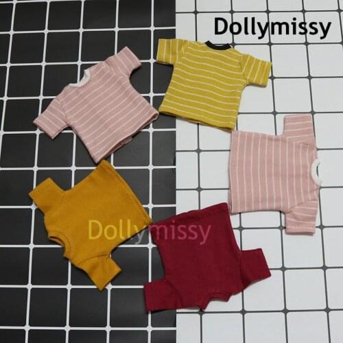 Doll Blyth Clothing Stripe Short Sleeve T-shirt for Licca,Pullip, Momoko,Obistu,Barbies,Blyth 1/6 Doll Accessories Clothes