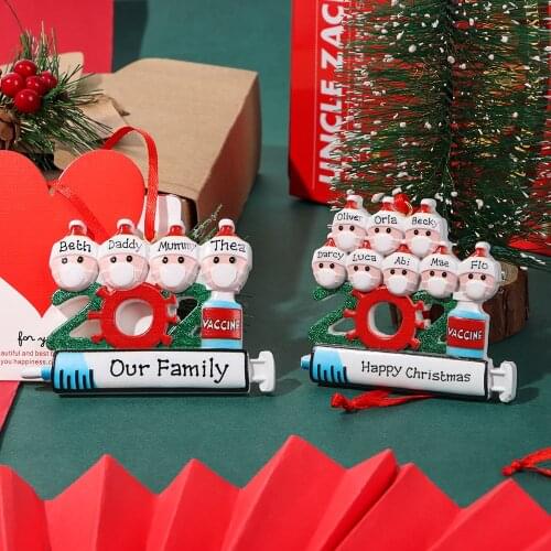 Christmas Tree Ornament 2021 DIY Name Blessing New year Hanging Pendant Christmas Decoration