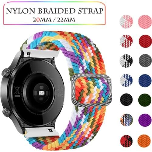 Band for samsung galaxy watch Active 2 40 44mm solo loop Nylon braided Strap for Huawei gt 2 42mm 46mmFor gear s3 Bracelet