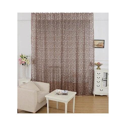 Flower One Piece Sheer Voile Window Curtain Panel drap 3 colors