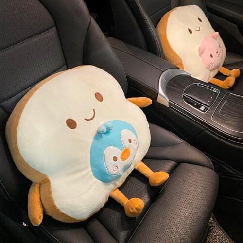 High Quality Plush PP Cotton Home Office Car Cartoon Pig Bread Driving Artifact Seat Back Lumbar Backrest Cushion Pillow