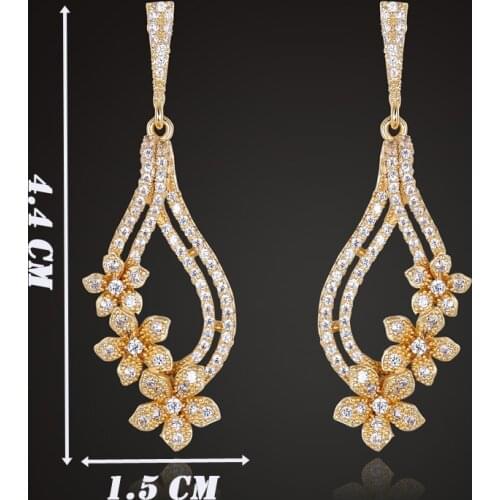 Lanyika Beautiful Graceful Water Drop Flower Stud Earrings for Woman Bridal Zircon Full Micro Plated Trendy Luxury Best Gifts